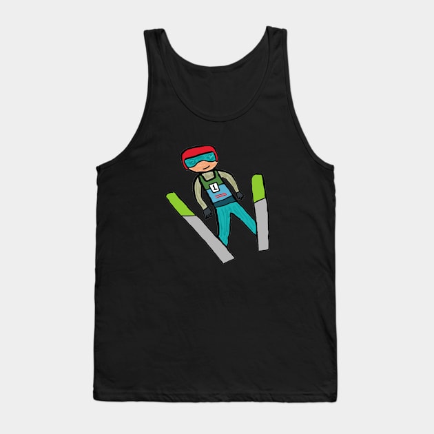 Ski Jumping Tank Top by Mark Ewbie